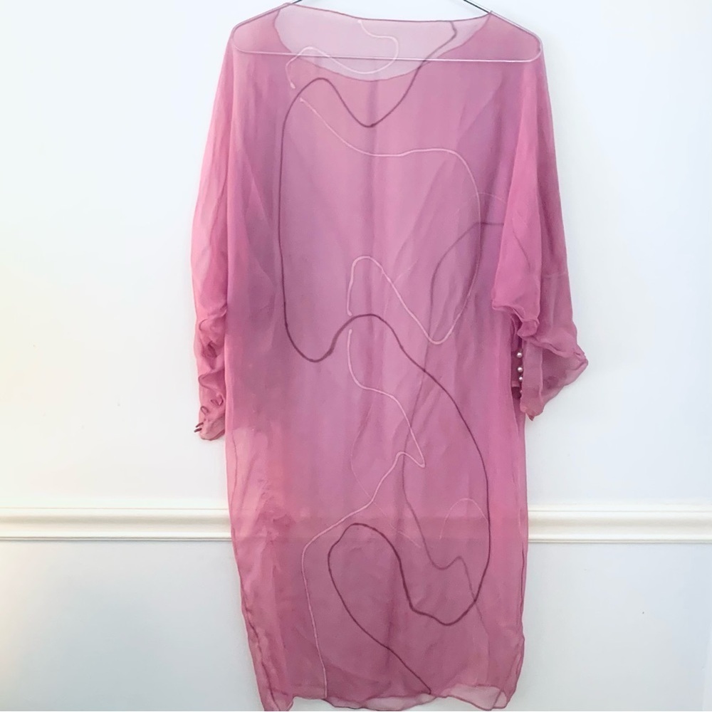 KARIE PATTERSON For SANSAPPELLE Satin Slip Dress, Caftan Silk Overlay, Shawl - Picture 5 of 11
